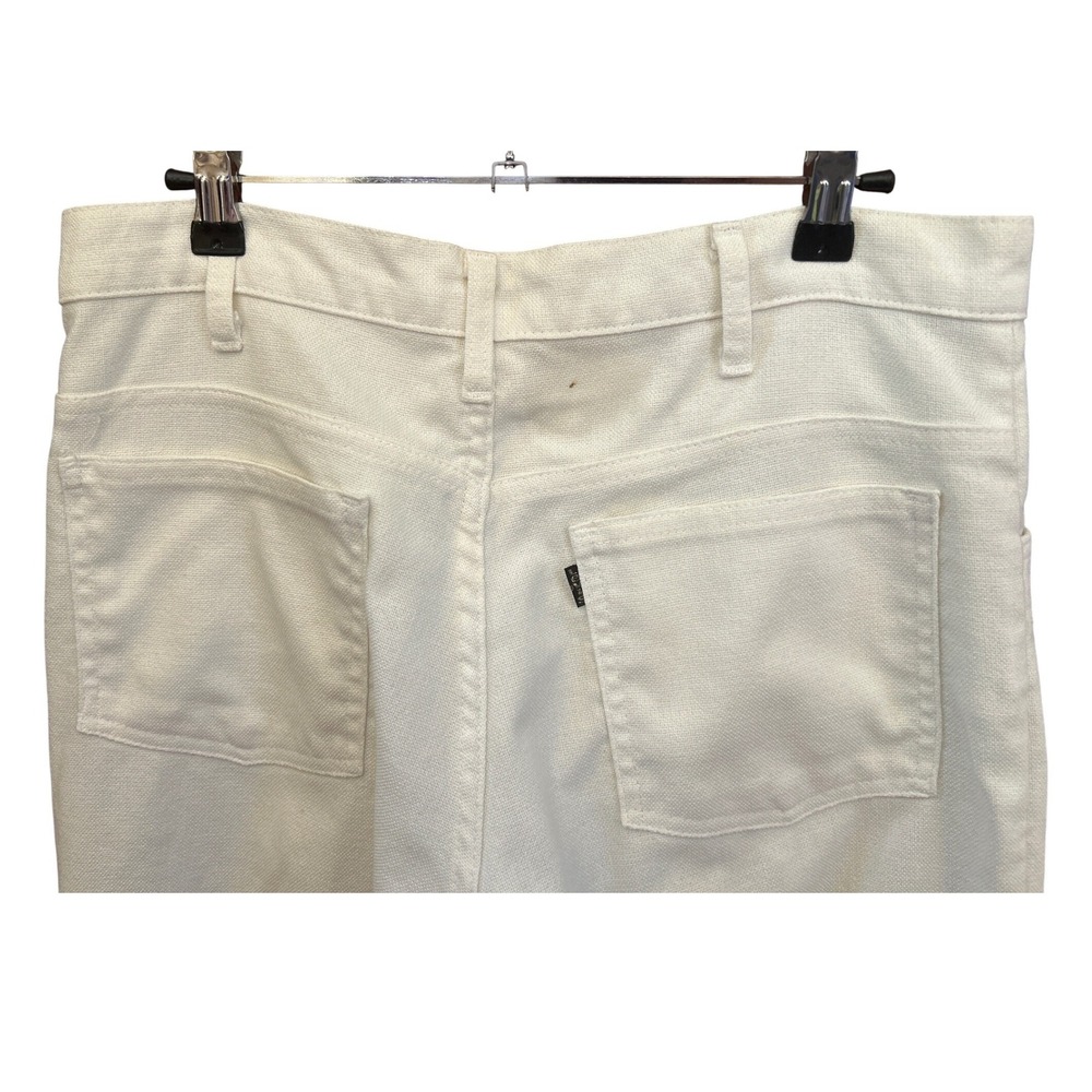 VINTAGE LEVIS STA PREST WHITE FLARE JEANS SIZE 34X32 BELL BOTTOM RETRO - Picture 6 of 7